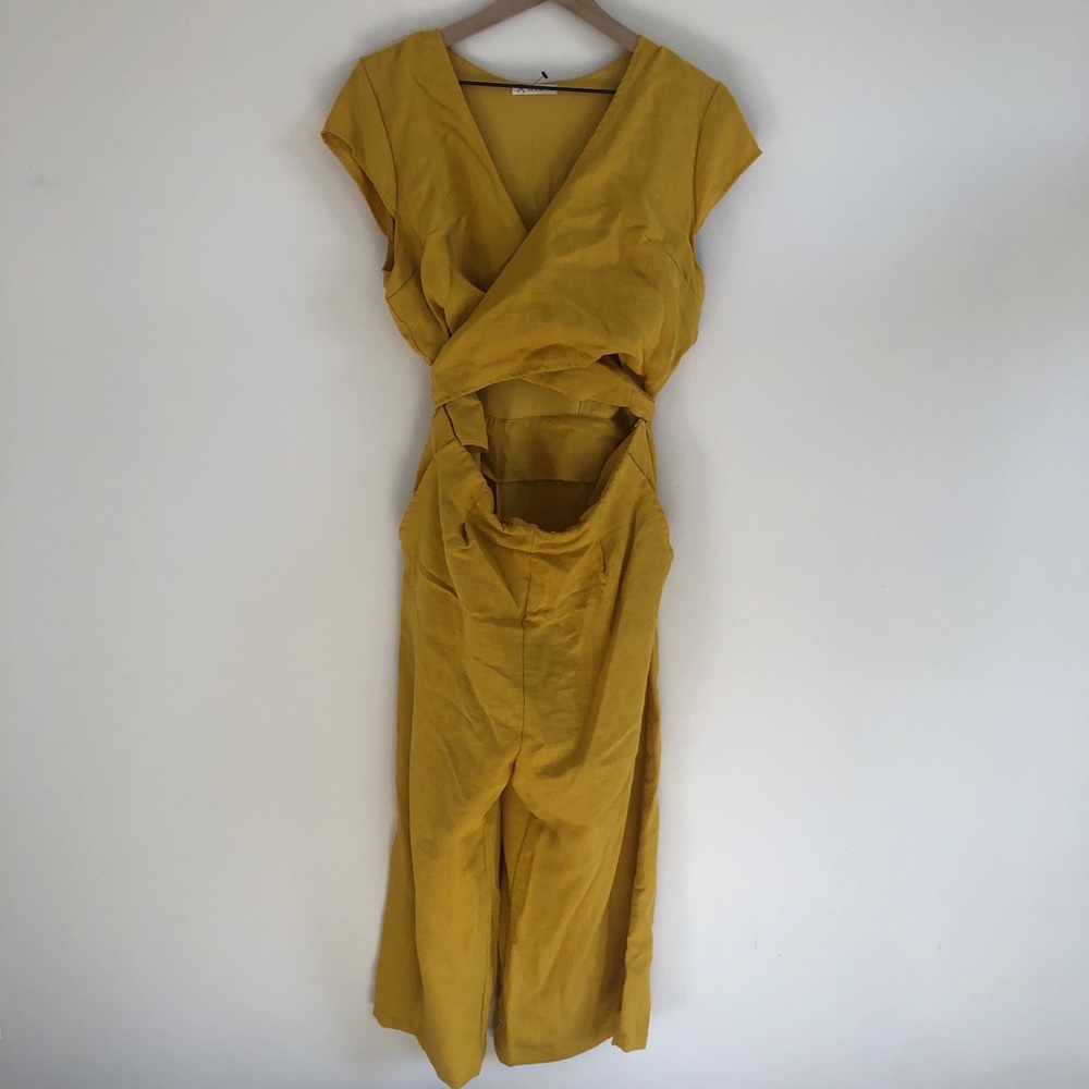 Mustard Linen Tie Back Long Jumper